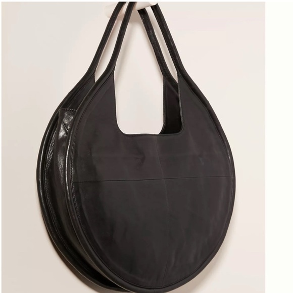 Like New Anthropologie Julien Mini Black Sheep Leather Round Purse Hand Bag - Picture 5 of 16